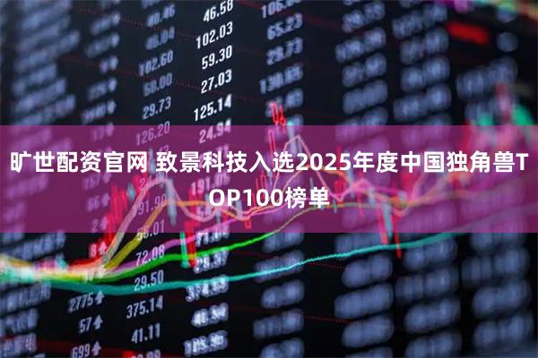 旷世配资官网 致景科技入选2025年度中国独角兽TOP100榜单